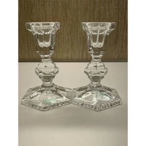 Pair of Galway Irish Crystal Candlestick Holders 5”x3.5”